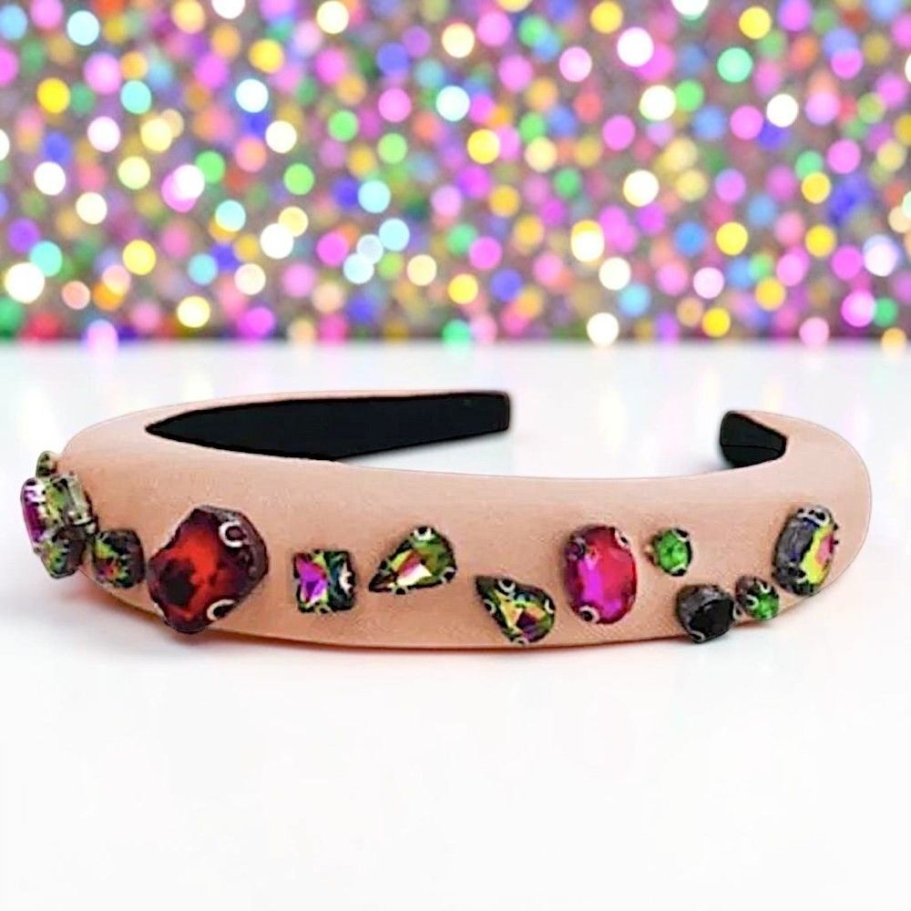 ZAXIE by Stefanie Taylor - Padded Jewel Headband - Pink MSRP $48